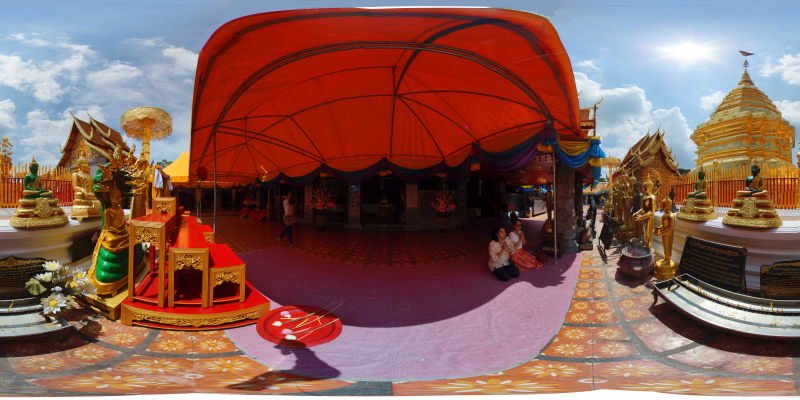 Wat Prathat Doi Suthep Chedi with Butterfly Panorama Preview